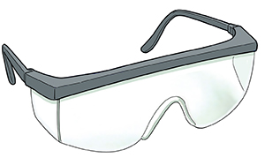 Safety glasses with side shields.